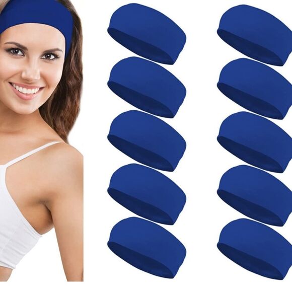 10 pc Headband Set Blue - Picture 2 of 4